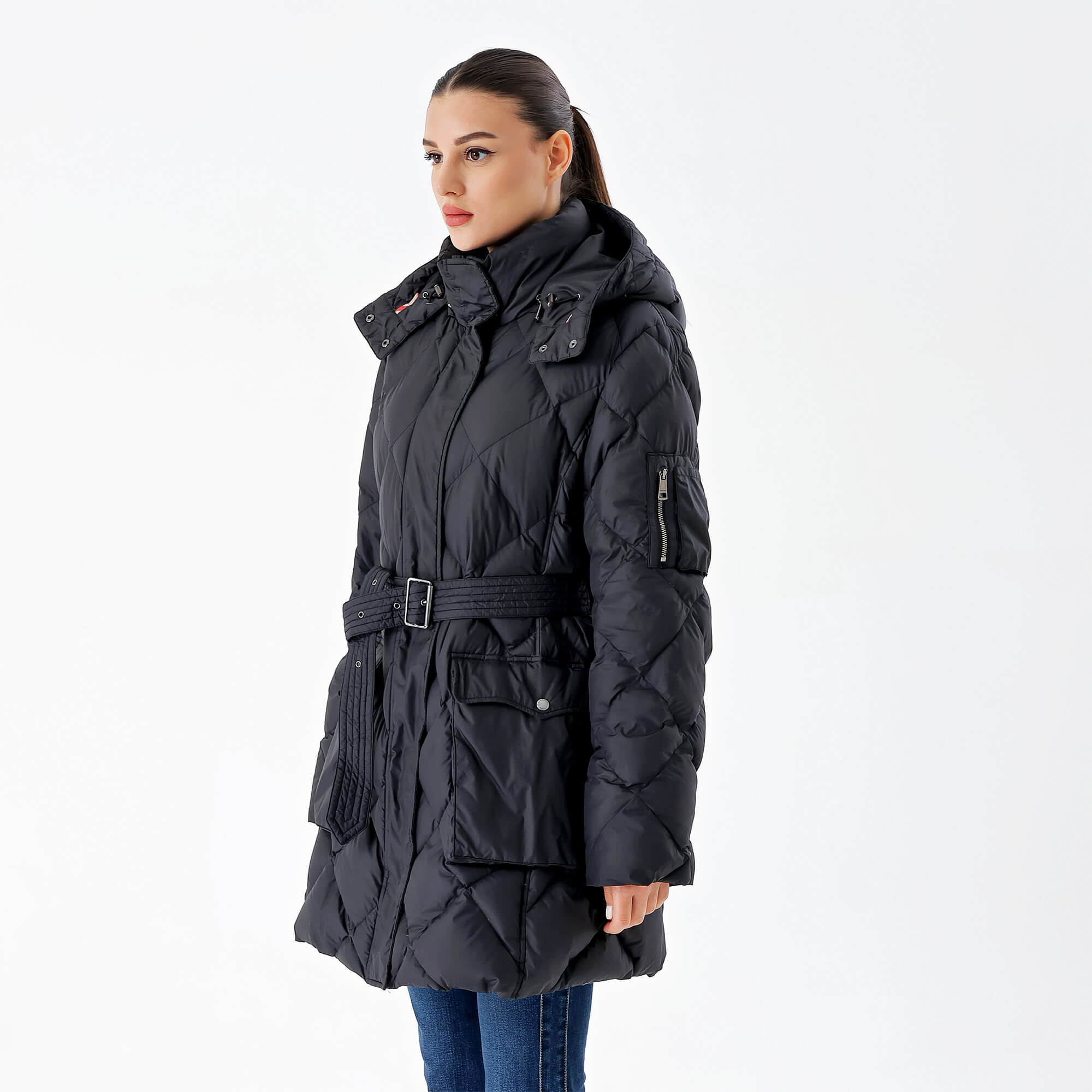 Burberry - Black Quilted Nylon Long Hooded Coat